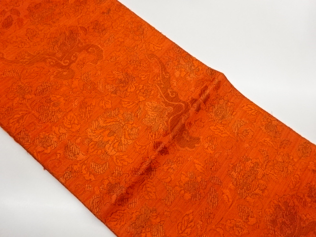 JAPANESE NAGOYA OBI / WOVEN FLOWER ARABESQUE